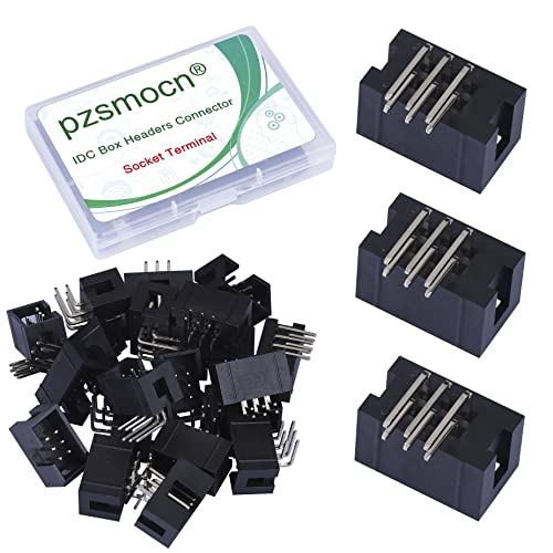 Pzsmocn 20 Stück IDC 2 * 3 Zweireihig 6 Poliger Box Steckverbinder Männliche SMT Buchsenklemmen 2,54 mm Rastermaß, JTAG ISP 6 Poliger Anschluss Adapter SMT Buchsenklemmen für PCB Elektronikprojekte. von pzsmocn