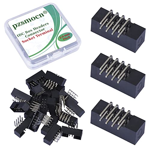 Pzsmocn 20 Stück IDC 2 * 4 Zweireihig 8 Poliger Box Steckverbinder Männliche SMT Buchsenklemmen 2,0 mm Rastermaß, JTAG ISP 8 Poliger Anschluss Adapter SMT Buchsenklemmen für PCB Elektronikprojekte. von pzsmocn