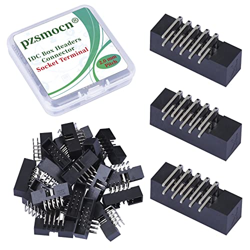 Pzsmocn 20 Stück IDC 2 * 5 Zweireihig 10 Poliger Box Steckverbinder Männliche SMT Buchsenklemmen 2,0 mm Rastermaß, JTAG ISP 10 Poliger Anschluss Adapter SMT Buchsenklemmen für PCB Elektronikprojekte. von pzsmocn