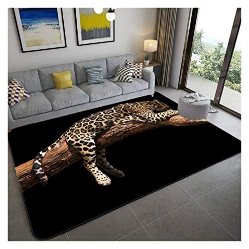 qazwsx Mode Leopard Muster Teppich Auf Dem Boden 3D Tier Gedruckt Matte Absorbieren rutschfeste Großen Teppich Wohnzimmer Kinderzimmer Teppich (Color : 3, Size : 160x200cm) von qazwsx