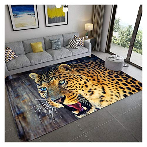 qazwsx Mode Leopard Muster Teppich Auf Dem Boden 3D Tier Gedruckt Matte Absorbieren rutschfeste Großen Teppich Wohnzimmer Kinderzimmer Teppich (Color : 6, Size : 160x200cm) von QAZWSX