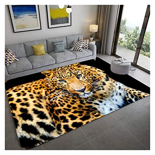 qazwsx Mode Leopard Muster Teppich Auf Dem Boden 3D Tier Gedruckt Matte Absorbieren rutschfeste Großen Teppich Wohnzimmer Kinderzimmer Teppich (Color : 7, Size : 150x240cm) von qazwsx