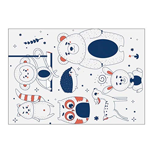 qazwsx Simple Style Kinderteppiche Star Smile Pattern Weicher Boden Kindersicherer Teppich Kinder Krabbeln Spielteppiche Flanell Teppich (Color : D80, Size : 60X120CM) von QAZWSX