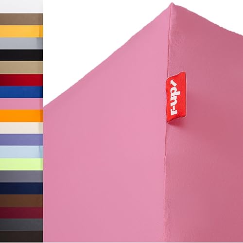 r-up Beste Spannbettlaken 120x200-130x220 bis 35cm Höhe viele Farben 95% Baumwolle / 5% Elasthan 230g/m² Oeko-TEX stressfrei auch für hohe Matratzen (rosa) von r-up