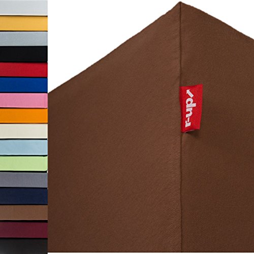 r-up Beste Spannbettlaken Doppelpack 120x200-130x220 bis 35cm Höhe viele Farben 95% Baumwolle / 5% Elastan 230g/m² Oeko-TEX stressfrei auch für hohe Matratzen (braun) von r-up