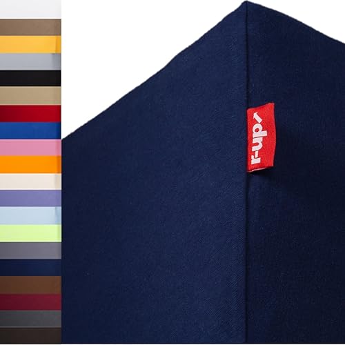 r-up Beste Spannbettlaken Doppelpack 120x200-130x220 bis 35cm Höhe viele Farben 95% Baumwolle / 5% Elasthan 230g/m² Oeko-TEX stressfrei auch für hohe Matratzen (dunkelblau) von r-up