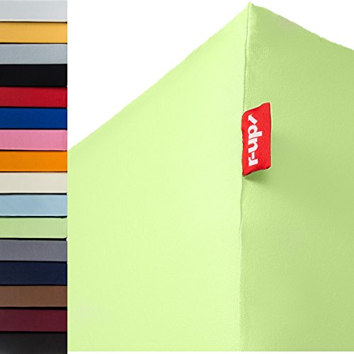 r-up Beste Spannbettlaken Doppelpack 140x200-160x220 bis 35cm Höhe viele Farben 95% Baumwolle / 5% Elastan 230g/m² Oeko-Tex stressfrei auch für hohe Matratzen (grün) von r-up