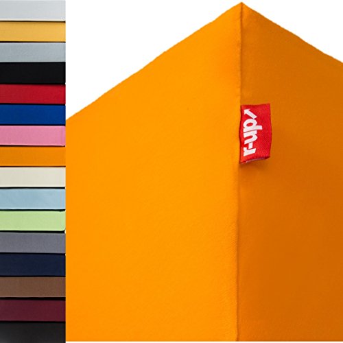 r-up Beste Spannbettlaken Doppelpack 140x200-160x220 bis 35cm Höhe viele Farben 95% Baumwolle / 5% Elastan 230g/m² Oeko-Tex stressfrei auch für hohe Matratzen (orange) von r-up