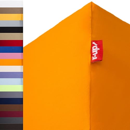 r-up Beste Spannbettlaken Doppelpack 180x200-200x220 bis 35cm Höhe viele Farben 95% Baumwolle / 5% Elastan 230g/m² Oeko-TEX stressfrei auch für hohe Matratzen (orange) von r-up