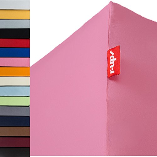 r-up Passt Spannbettlaken Doppelpack 120x200-130x200 bis 35cm Höhe viele Farben 100% Baumwolle 130g/m² Oeko-TEX stressfrei auch für hohe Matratzen (rosa) von r-up