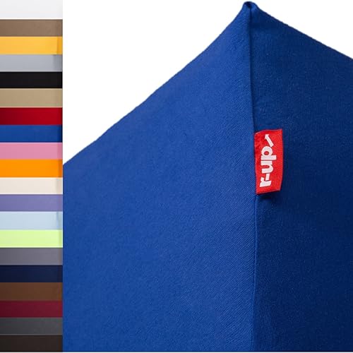r-up Beste Spannbettlaken Doppelpack 180x200-200x220 bis 35cm Höhe viele Farben 95% Baumwolle / 5% Elastan 230g/m² Oeko-TEX stressfrei auch für hohe Matratzen (Royalblau) von r-up