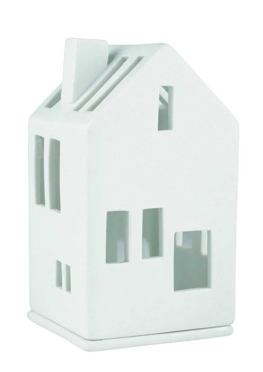 räder Living Mini Lichthaus Wohnhaus 6x6x11 cm Porzellan weiß von räder Design