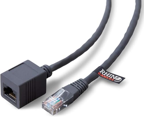 rhinocables Cat5e Verlängerungskabel für Ethernet Kabel, Lan Kabel, Netzwerkkabel und RJ45 Kabel Adapter Kabel für Ethernet, Lan, Netzwerk Verlängerung (8m) von rhinocables