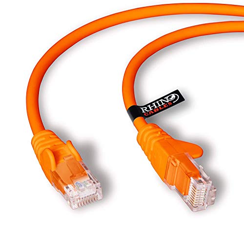rhinocables Cat6 Netzwerkkabel, Ethernet, Lan & Patch Kabel, RJ45 Molded Verlegekabel Patchkabel für: UTP Switch Router Modem Patchpannel Access Point (0,25m (25cm), Orange) von rhinocables