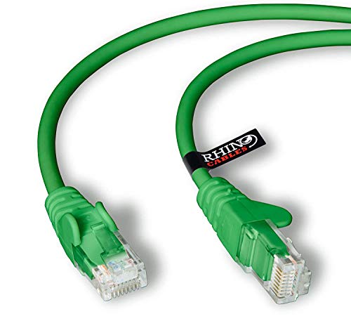 rhinocables Cat6 Netzwerkkabel, Ethernet, Lan & Patch Kabel, RJ45 Molded Verlegekabel Patchkabel für: UTP Switch Router Modem Patchpannel Access Point (1m, Grün) von rhinocables