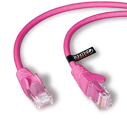 rhinocables Cat6 Netzwerkkabel, Ethernet, Lan & Patch Kabel, RJ45 Molded Verlegekabel Patchkabel für: UTP Switch Router Modem Patchpannel Access Point (1m, Rosa) von rhinocables