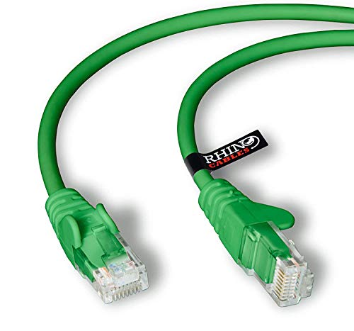 rhinocables Cat6 Netzwerkkabel, Ethernet, Lan & Patch Kabel, RJ45 Molded Verlegekabel Patchkabel für: UTP Switch Router Modem Patchpannel Access Point (2m, Grün) von rhinocables
