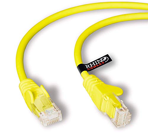 rhinocables Cat6 Netzwerkkabel, Ethernet, Lan & Patch Kabel, RJ45 Molded Verlegekabel Patchkabel für: UTP Switch Router Modem Patchpannel Access Point (5m, Gelb) von rhinocables