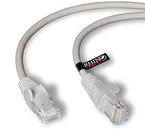 rhinocables Cat6 Netzwerkkabel, Ethernet, Lan & Patch Kabel, RJ45 Molded Verlegekabel Patchkabel für: UTP Switch Router Modem Patchpannel Access Point (8m, Grau) von rhinocables