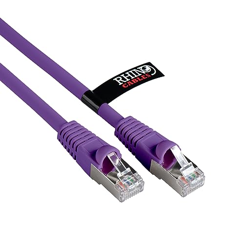 rhinocables Cat6A Netzwerkkabel Patchkabel Schnell Gigabit Ethernet LAN Ethernetkabel Kompatibel zu CAT5e CAT6 CAT6A für Switch Router Modem Smart TV Xbox (0,25m, Violett) von rhinocables