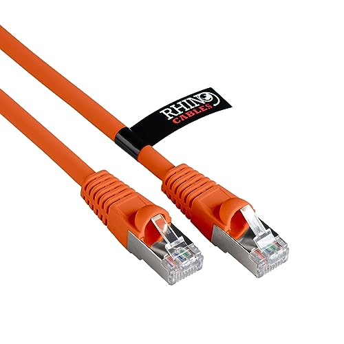 rhinocables Cat6A Netzwerkkabel Patchkabel Schnell Gigabit Ethernet LAN Ethernetkabel Kompatibel zu CAT5e CAT6 CAT6A für Switch Router Modem Smart TV Xbox (0,5m, Orange) von rhinocables