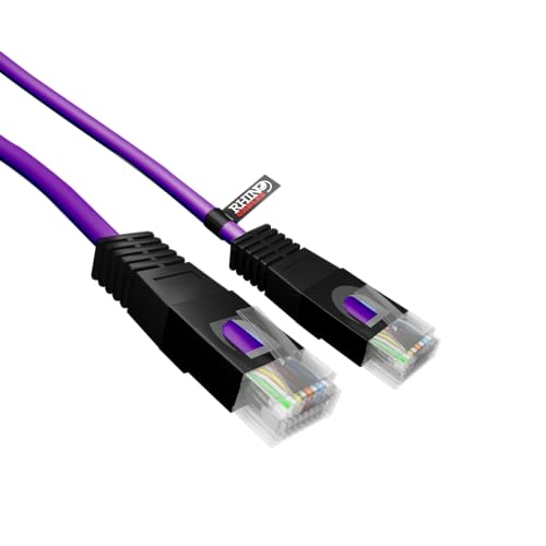 rhinocables RJ45 Cat5 Farbige Ethernet Netzwerkkabel Crossover XOVER Cable Network LAN CAT5e-Patch-Kabel Xbox PS4 PC zu PC (5m, Violett) von rhinocables
