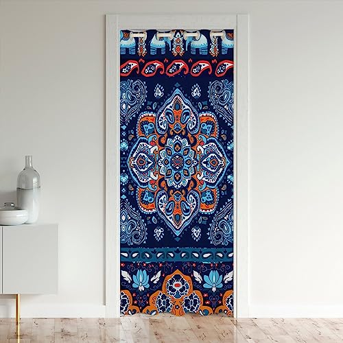 richhome Paisley Boho Bunte Tür Vorhang 106x203, Elefant Boho Tribal Ethnische Tür Verdunkelung Vorhang, Mandala Blumen Tür Vorhang Schlafzimmer Dekor von richhome