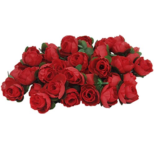 rieder 50 Stuecke kuenstliche Blumen-Koepfe DIY Dekoration Fuer Hochzeitsfest Hause (Rot) von rieder