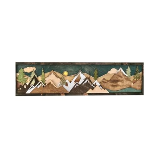 rieder Wood Mountain Wall Art Bringt Giebel-Kunst-Dekoration Sonnenuntergang-Mond-Szenen-Dekoration D von rieder