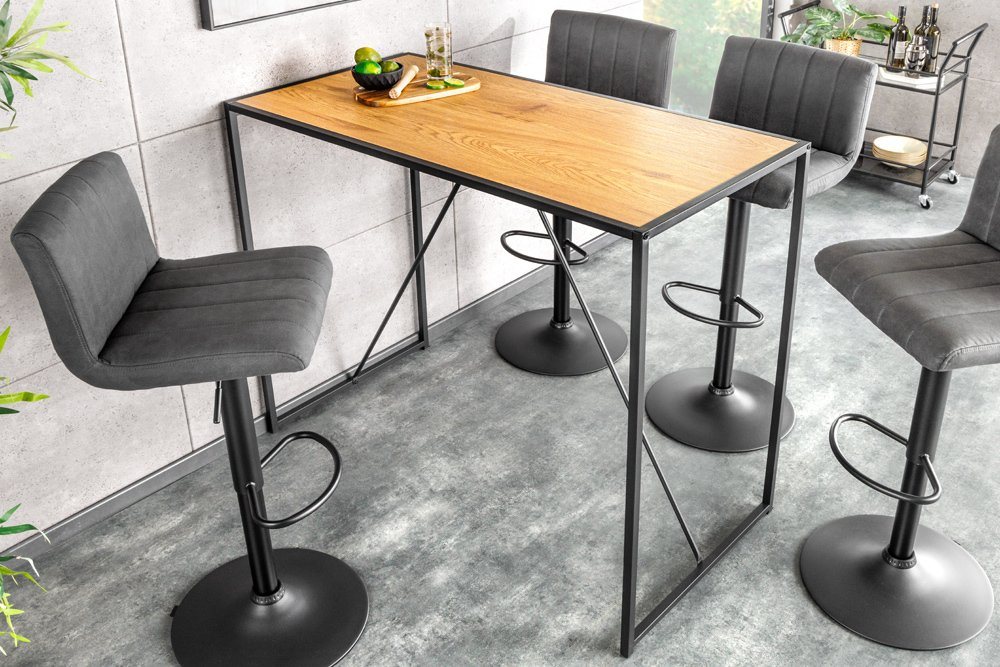 riess-ambiente Bartisch SLIM LINE 120cm natur / schwarz (Einzelartikel, 1-St), Küche · Metall · eckig · Modern Design · Industrial von riess-ambiente