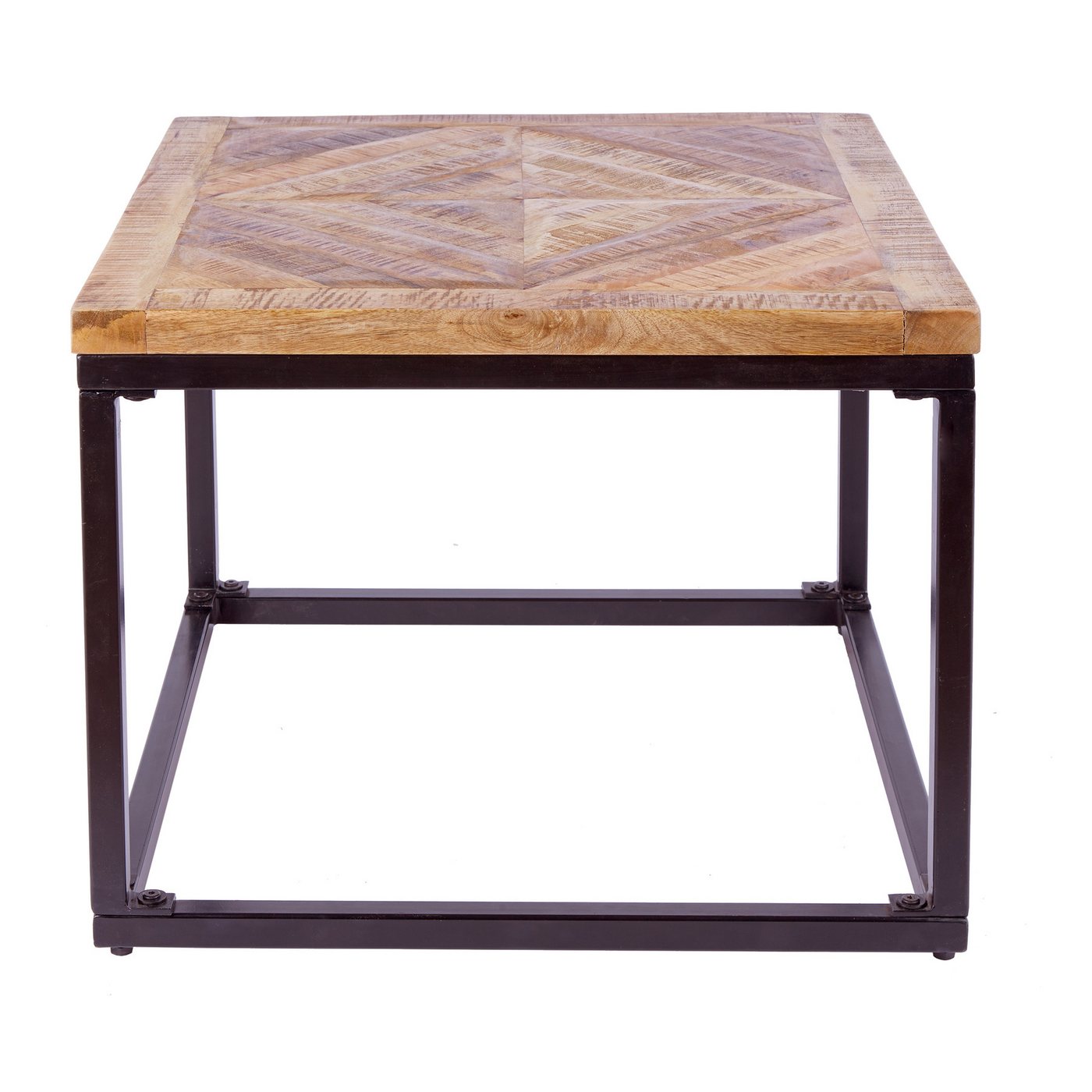 riess-ambiente Beistelltisch INFINITY HOME 60cm natur, Massivholz · Metall-Gestell · Holztisch · Industrial · Mangoholz von riess-ambiente