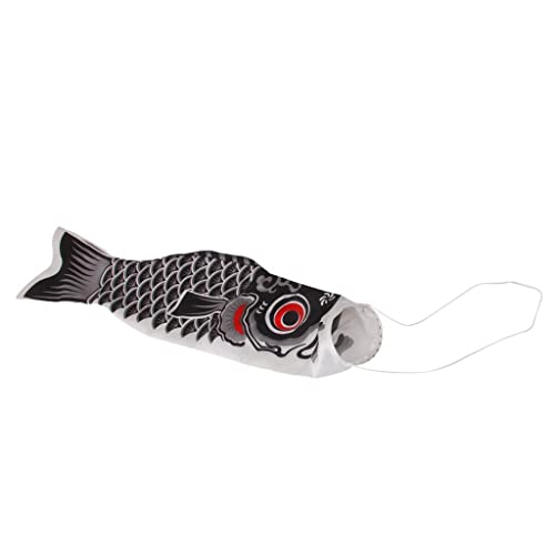 rockible 55 150 cm Verschiedene Japanische Windsocke Karpfen Flagge Koi Sailfish, 55cm schwarz von rockible