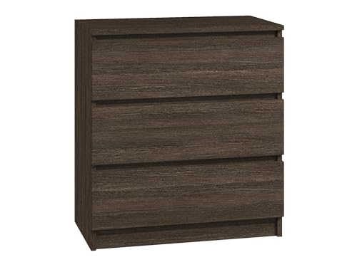 roe furniture Kommode mit 3 Schubladen - Modern Schubladenschrank - Komodenschrank - Schubladenkommode 70 cm Breit - Wenge von roe furniture