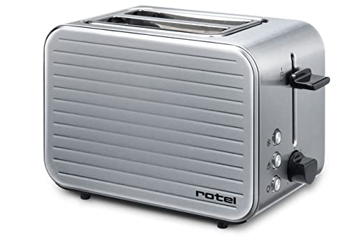 Rotel 1166350 Toaster Retro Chrom-Finish, Toaster, Toaster mit Auffangschublade, Grau, Chrom, 28 x 15,4 x 18,8 cm von rotel