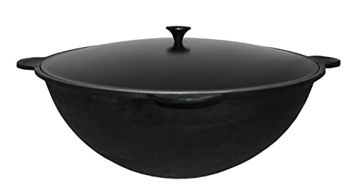 Kasan Gusseisen 12 Liter Original Usbekischer Kazan INNEN GLATT GESCHLIFFEN Asien Wok Dutch Oven von rukauf