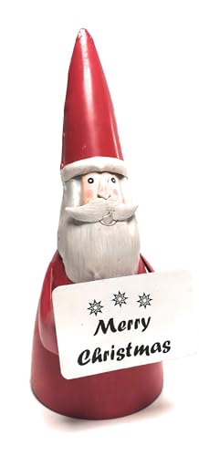 s.dekoda Zaunhocker Santa ca. 28cm Weihnachtsmann - Merry Christmas - Metalldeko Pfostenhocker Zaunfigur [D3951] von s.dekoda