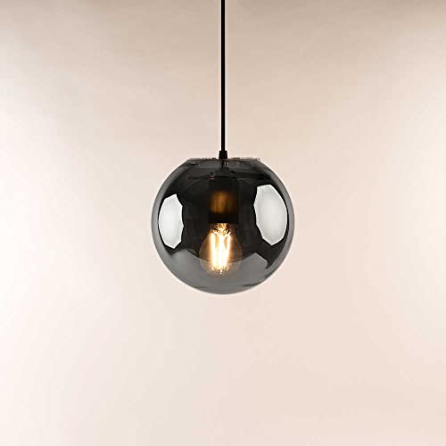 s.luce Orb Glaskugel Galerieleuchte 5m Abhängung, Farbe Schwarz/Rauch, Größe Ø 20cm von s.luce