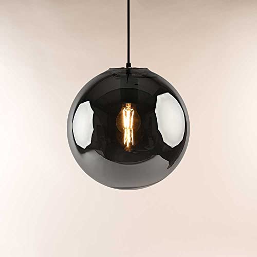 s.luce Orb Glaskugel Galerieleuchte 5m Abhängung, Farbe Schwarz/Rauch, Größe Ø 30cm von s.luce