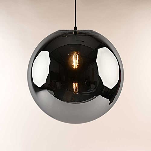 s.luce Orb Glaskugel Hängeleuchte Hängelampe Pendellampe Pendelleuchte Glaslampe, Farbe Schwarz/Rauch, Größe Ø 30cm von s.luce