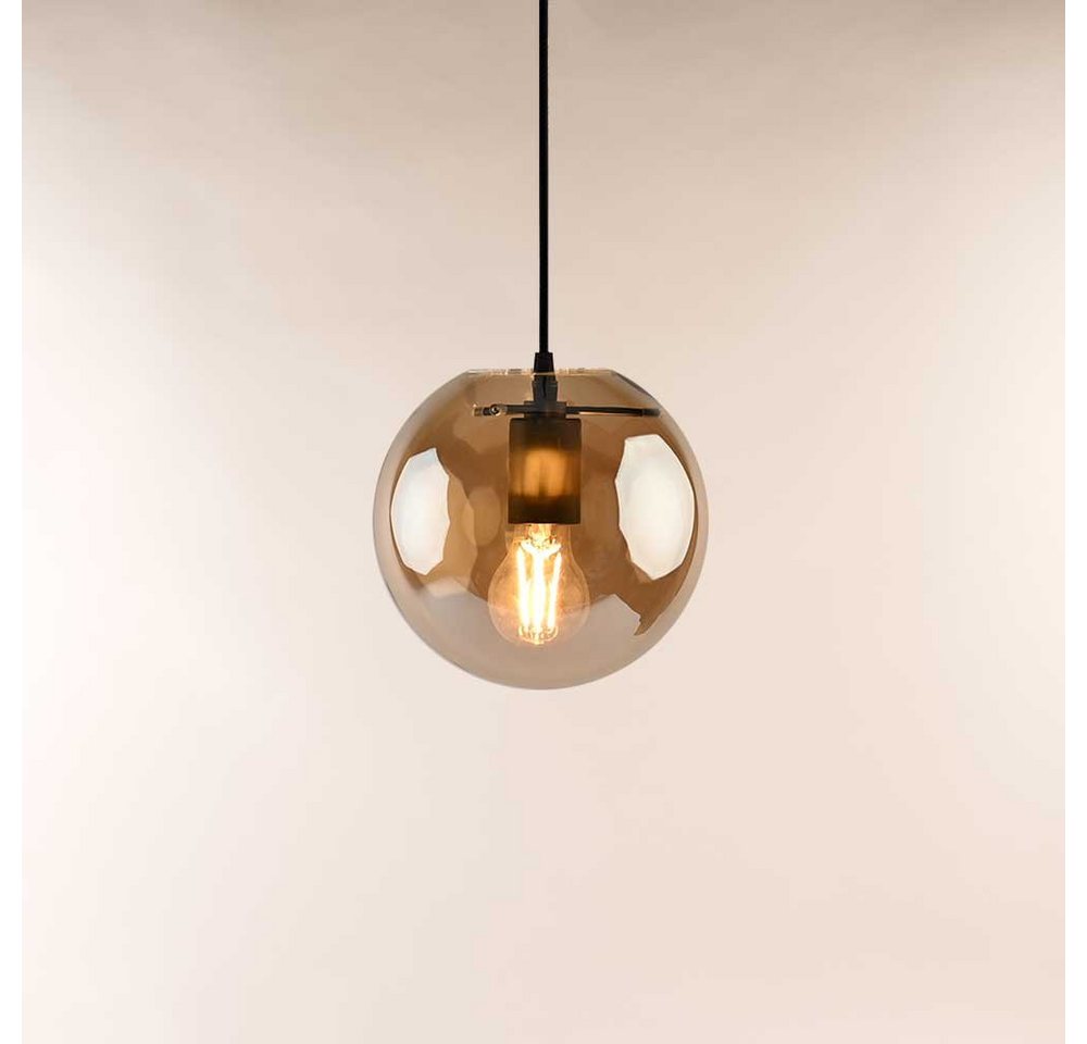 s.luce Pendelleuchte Galerieleuchte Orb Glaskugel 5m Abhängung Schwarz/Amber von s.luce