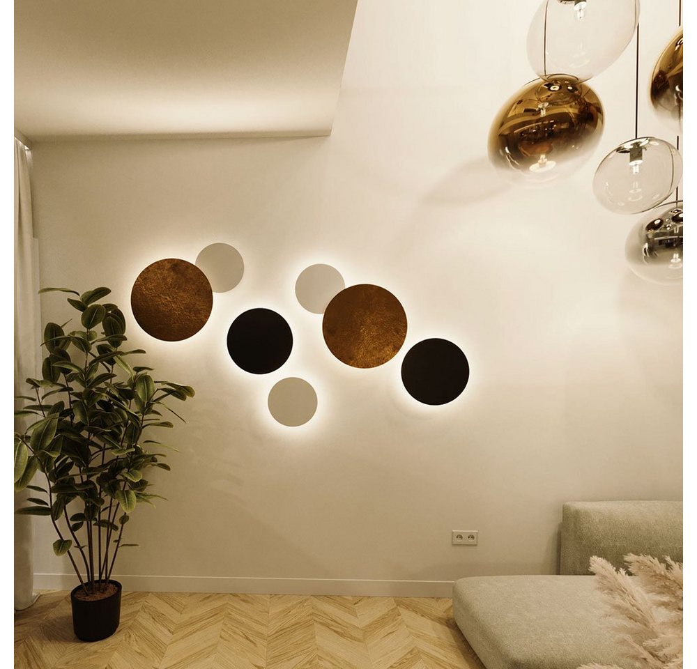 s.luce Wandleuchte Indirekte LED Wandleuchten Kombination Cloud Blattgold, Warmweiß von s.luce