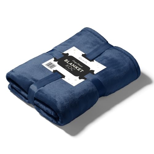 samils Decke für Sofa, Bett - Kuscheldecke - Weich und Warm Sofaüberwurf XL Decke - Tagesdecke Flauschig Fleecedecke 150x200 cm - Blanket - Dicke Couchdecke - Couch Wohndecke (Marine) von samils