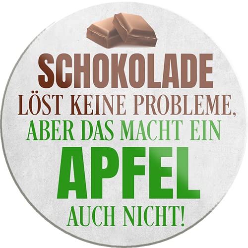 Schilderkreis24 – Lustiger Spruch “Schokolade löst Keine Probleme“ Magnet Schoki Süßigkeiten Deko Kühlschrankmagnet Humor witzige Geschenkidee Geburtstag Weihnachten 8x8 cm von schilderkreis24