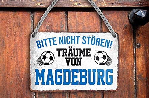 schilderkreis24 – Blechschild Lustiger Spruch “Bitte Nicht stören Magdeburg“ Deko Garage Artikel Sport Verein Geschenkidee Club Fußball Liebhaber Begeisterte 18x12cm von schilderkreis24