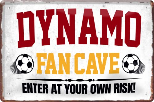 schilderkreis24 – Blechschild Lustiger Spruch “Dynamo Fan CAVE“ Deko Garage Artikel Sport Verein Geschenkidee Club Fußball Liebhaber Begeisterte 20x30 cm von schilderkreis24