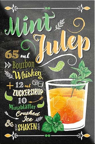 schilderkreis24 – Cocktail Rezept “Mint Julep“ Magnet Alkohol Spirituosen Deko Kühlschrankmagnet Humor Geschenkidee Geburtstag Weihnachten 9x6 cm von schilderkreis24