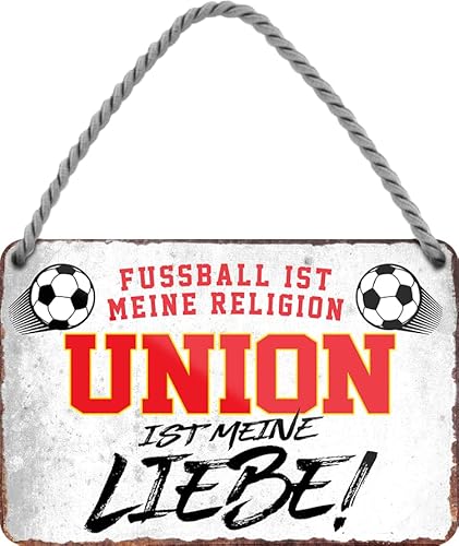 schilderkreis24 – Fußballschild “Fussball Religion Union“ Deko Garage Artikel Sport Verein Geschenkidee Club Weihnachten Fußball Fan Liebhaber Begeisterte 18x12 cm von schilderkreis24