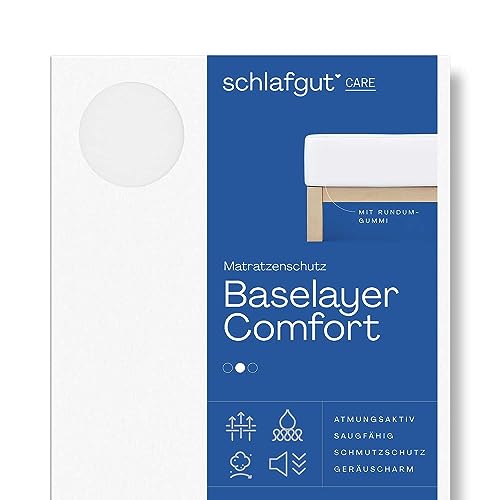 Schlafgut Comfort Molton Matratzenschoner 90x190-100x200 aus 100% atmungsaktiver Baumwolle, Matratzenauflage mit Gummizug von schlafgut