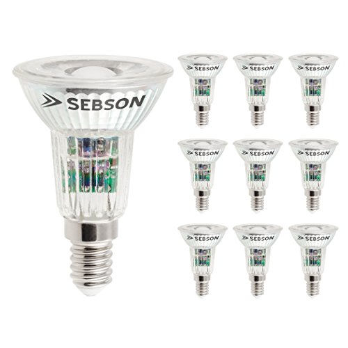 SEBSON LED Lampe E14 5W warmweiß, ersetzt 50W Halogenlampe, 420 Lumen, COB LED, Spot 46°, 230V, 10er Pack von SEBSON