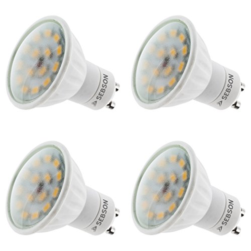 SEBSON LED Lampe GU10 warmweiß 5W - 4er Set - ersetzt 35W Halogen, 380 Lumen, GU10 LED Strahler 230V, LED Leuchtmittel 110°, ø50 x 58mm - Deckenstrahler von SEBSON